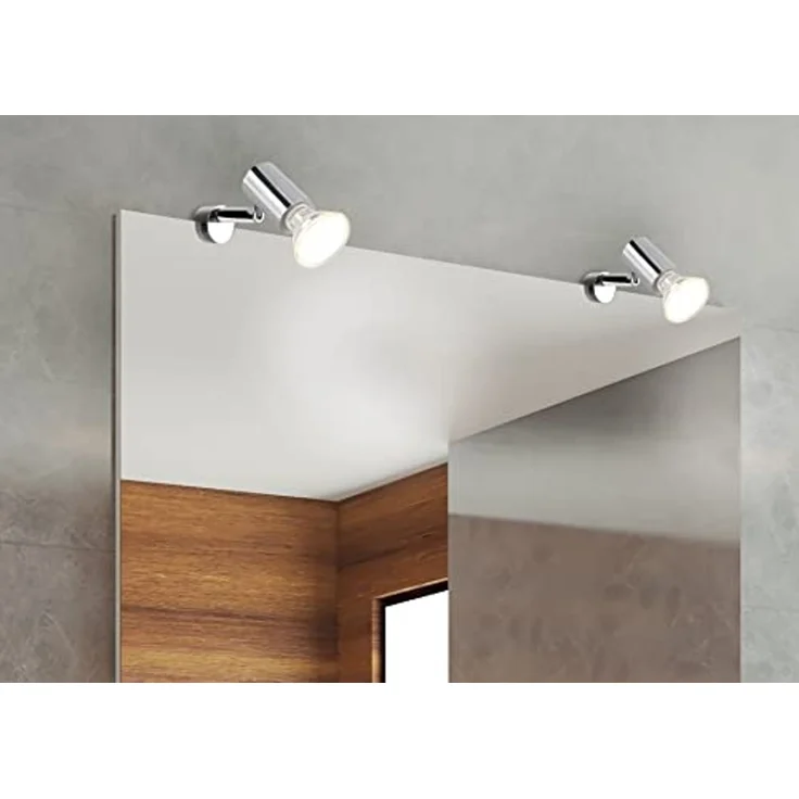 Badezimmerlampe LORENZO in Chrom - Spiegelklemmleuchte mit schwenkbarem Spot – Bild 5
