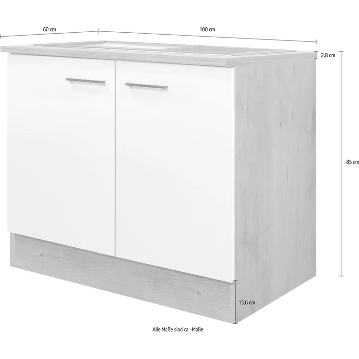 Flex-Well Spülenunterschrank Morena (B x H x T) 100 x 85 x 60 cm, inkl. Einbauspüle – Bild 2