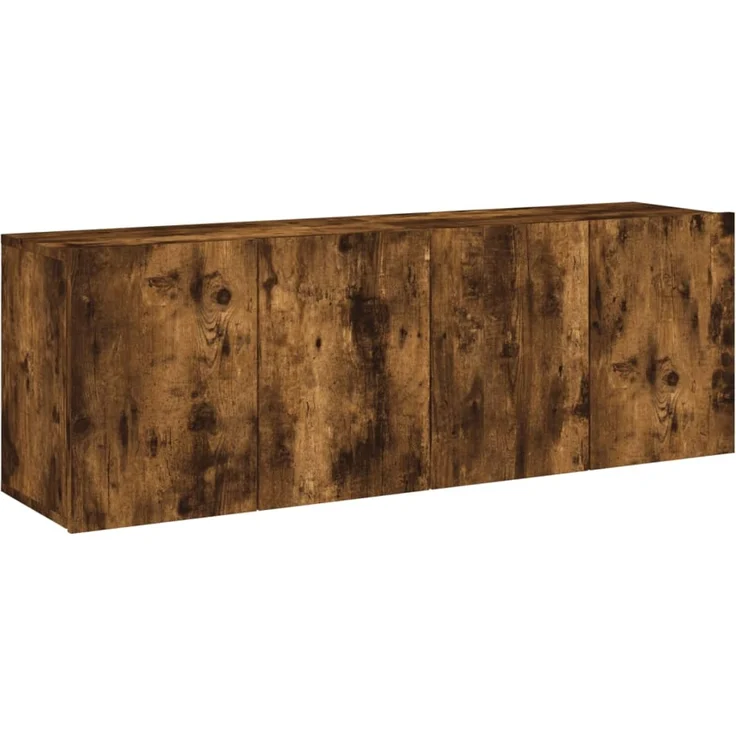 2 pcs TV-Wandschrank, TV Hängeboard Hängeschrank Räuchereiche 60x30x41 cm – Bild 2