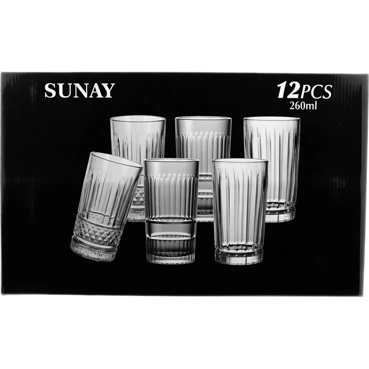 Gläser-Set 12-teilig, 260 ml - Vielseitige Gläser für Wasser, Saft & Softdrinks – Bild 5