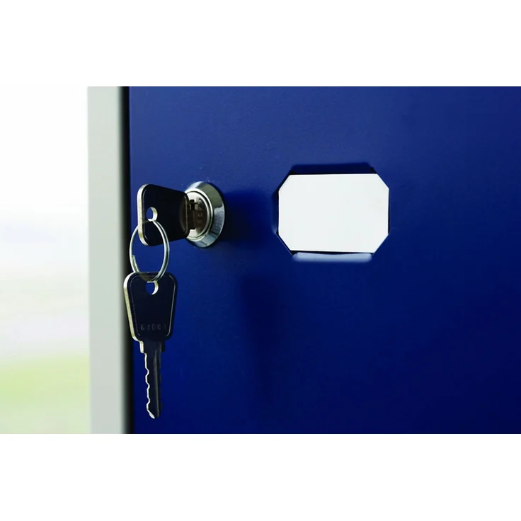 Bisley Garderobenschrank Office mit Schloss aus Stahlblech, 4 Fächer - Spind abschließbar für Sportzeug, Kleidung & Co. - Tiefe: 45,7 cm - Farbe: verkehrsweiß, CLK184-696 – Bild 2