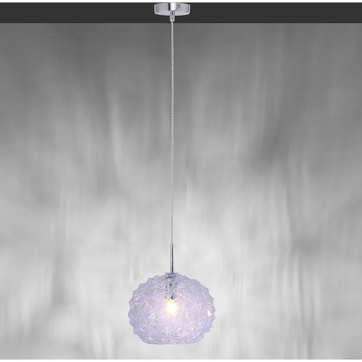 Pendelleuchte, Glaskugel, blau, Struktur, D 25 cm – Bild 5