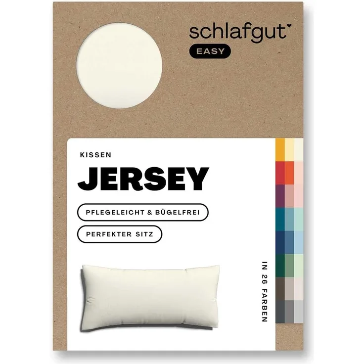 Schlafgut 'EASY' Kissenbezug, Jersey, Gelb-Licht, 40x80 cm