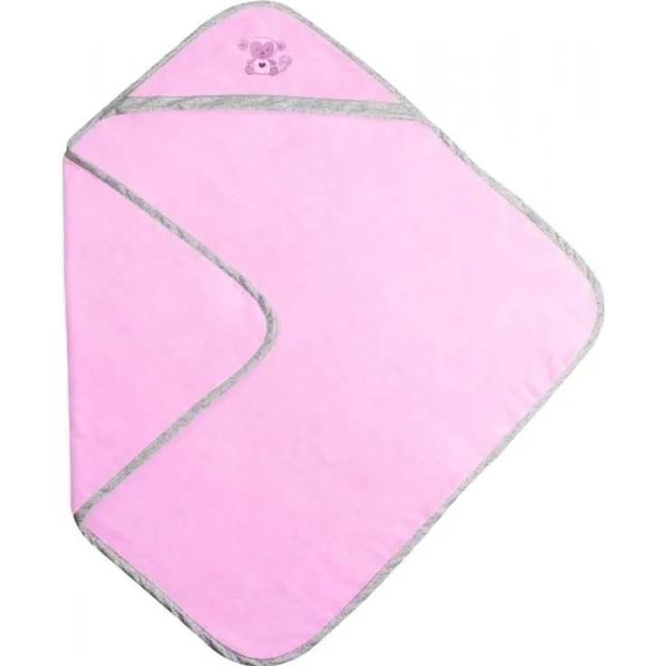 Matex Baby-Kapuzenbadetuch aus Bambus 100x100 cm rosa