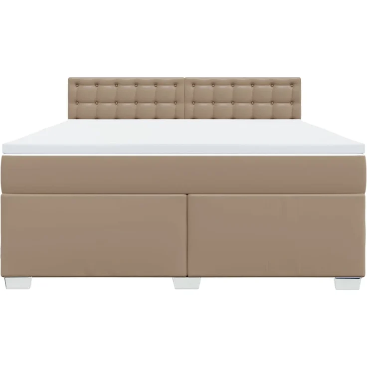 vidaXL Boxspringbett Matratze Cappuccino-Braun 180x200 cm Kunstleder 3288435 – Bild 7
