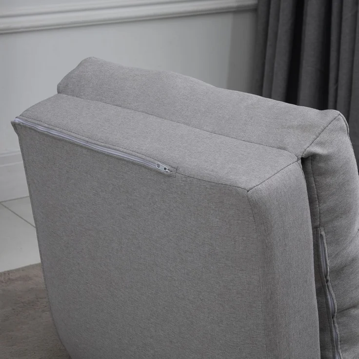 HOMCOM Schlafsessel, Leinen, Metall, Grau, 80L x 60B x 56H cm – Bild 9