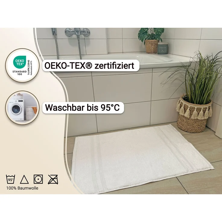 ZOLLNER 2er Set Badevorlagen, 50x70 cm, 100% Baumwolle – Bild 3