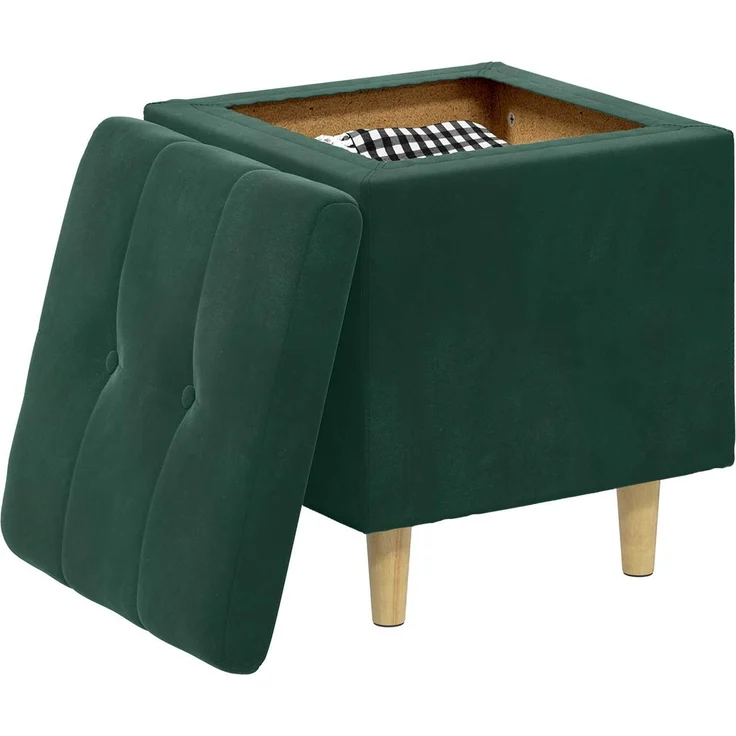 vidaXL Ottoman mit Stauraum Dunkelgrün 40 x 40 x 45 cm Samt 876812 – Bild 3