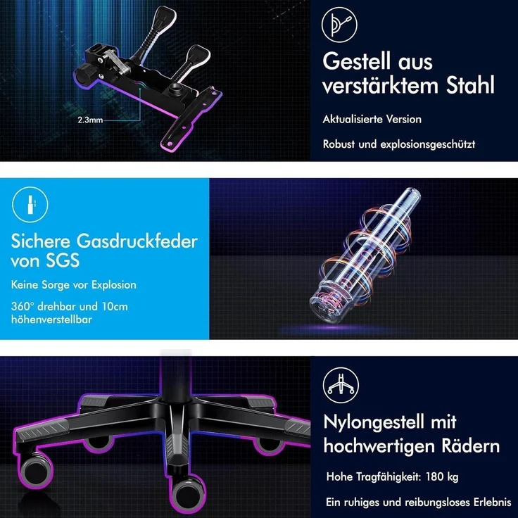 ALFORDSON Gaming-Bürostuhl mit – Bild 7