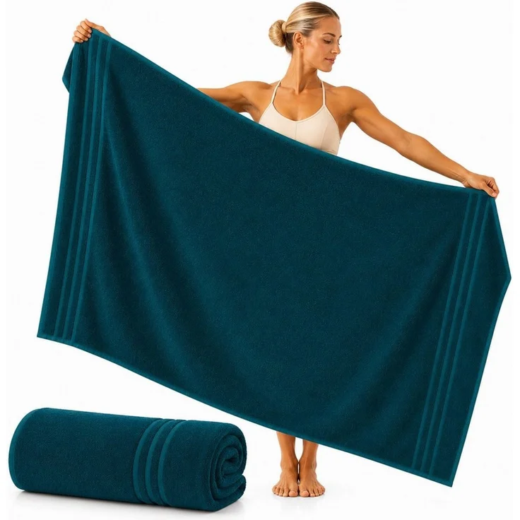 Komfortec Saunatuch 100x200 Extra Große XXL Premium Saunatuch, Unifarben (1-St), extra Große XXL, Schnelltrocknend, Frottee, Weich, Baumwolle – Bild 1