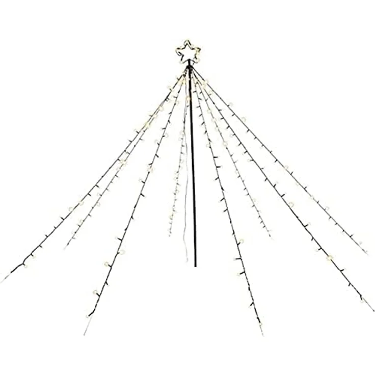 Spetebo Weihnachtspyramide LED Lichterpyramide mit Timer - 200 LED / 150 cm, Dekorativer Metall Weihnachtsbaum 150 cm – Bild 2