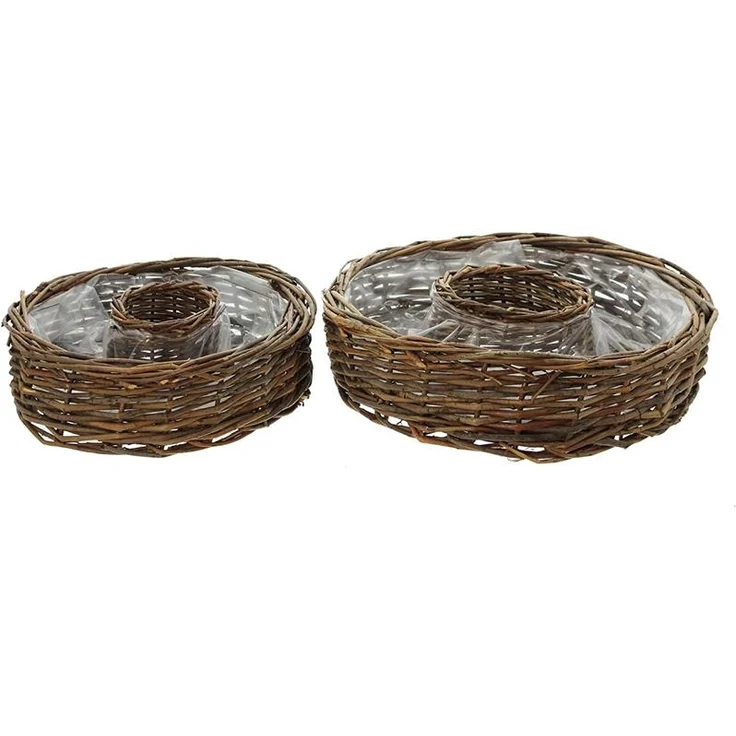 2x Pflanzrad aus Weide, braun, Pflanzschale, Blumenschale, Pflanzgefäß, Blumentopf, Gartendeko für Draußen – Bild 5