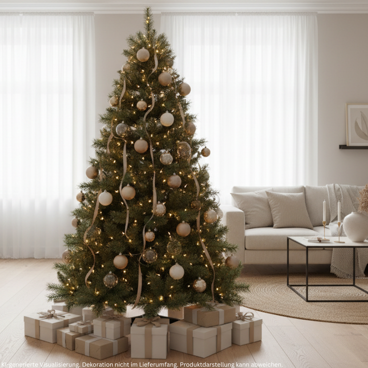 HXT 1101 180 cm künstlicher Weihnachtsbaum inklusive Metallständer, exklusiv & hochwertig, schwer entflammbar – Bild 2