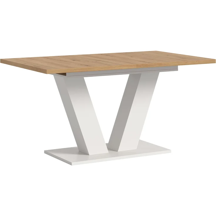 Kulissen-Esstisch >Motion< ausziehbar 190cm, weiß / artisan Eiche Dekor - 150/190x76x90cm (BxHxT) – Bild 1