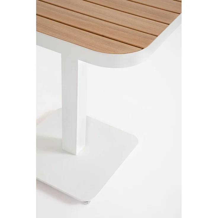 Gartenesstisch Belmar aus Aluminium, modern skandinavisch, weiß, quadratisch 75x75 cm, Outdoor – Bild 3