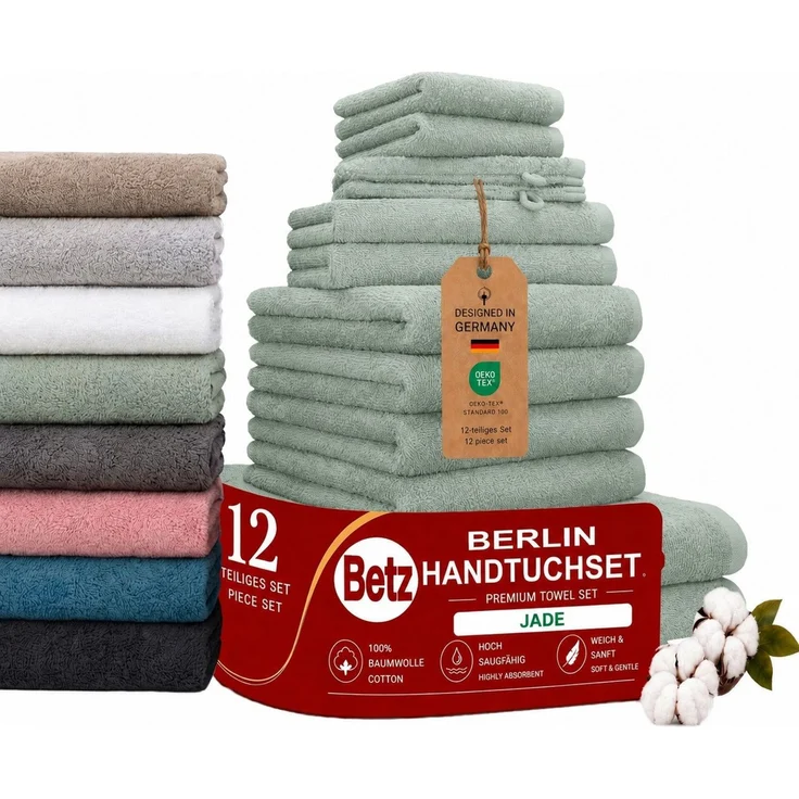 Betz Handtuch Set Betz 12 tlg. Handtuch Set Berlin, 100% Baumwolle (12 Teile, 12-St) – Bild 1