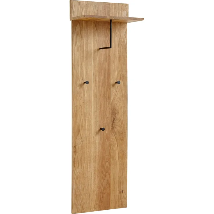 Garderobenpaneel >Anacortes< in Eiche aus Massivholz - 42x135x20cm (BxHxT)
