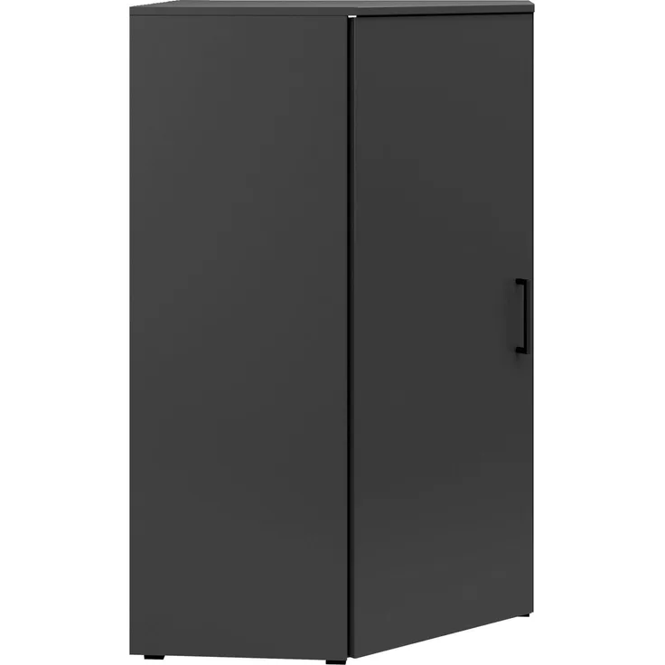 Carryhome 'MULTISTAURAUM' Eckkommode, Holznachbildung Graphit, 71.5 x 115 x 71.5 cm, Türanschlag wechselbar