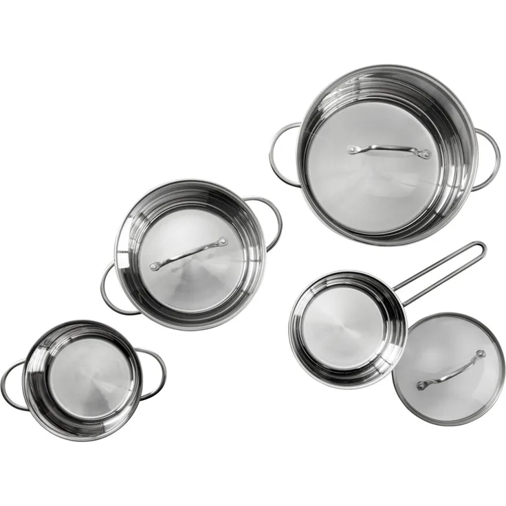 Homeware Topfset 4-tlg, Edelstahl edelstahl, für alle Herdarten geeignet, backofengeeignet