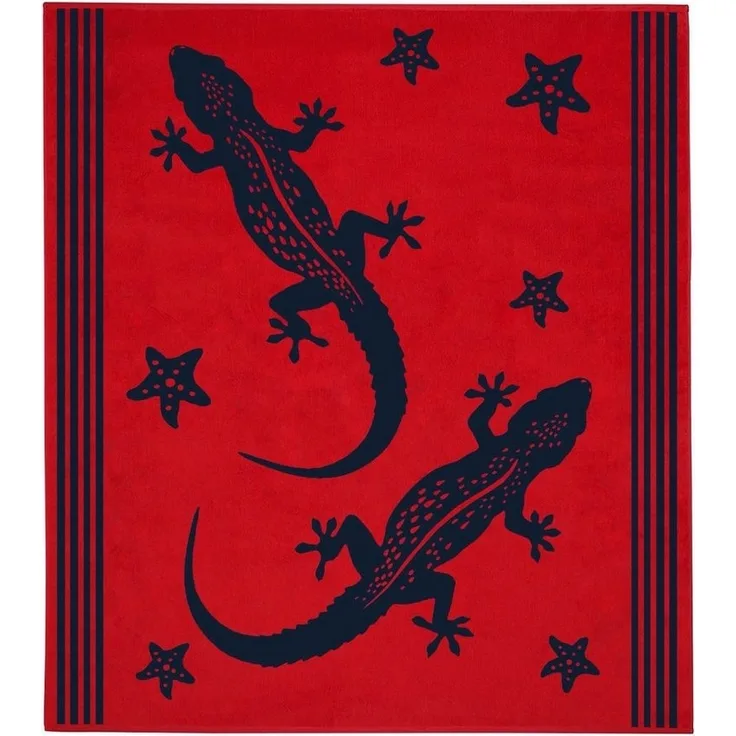 Delindo Lifestyle Strandtuch Tropical "Gecko", Baumwolle (1-St), Jacquard-gewebtes Motiv XXL
