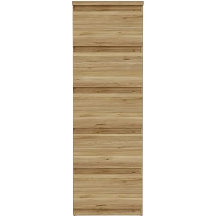 FORTE EDMORE Hohe Kommode 40 45 mit 5 Schubladen, Mauvella Eiche Dekor, 41,8 cm breit x 128 cm hoch x 42,2 cm tief – Bild 4