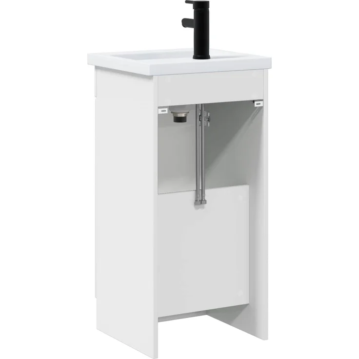vidaXL Badezimmerschrank mit Waschbecken Hochglanz Weiß 890058 – Bild 5