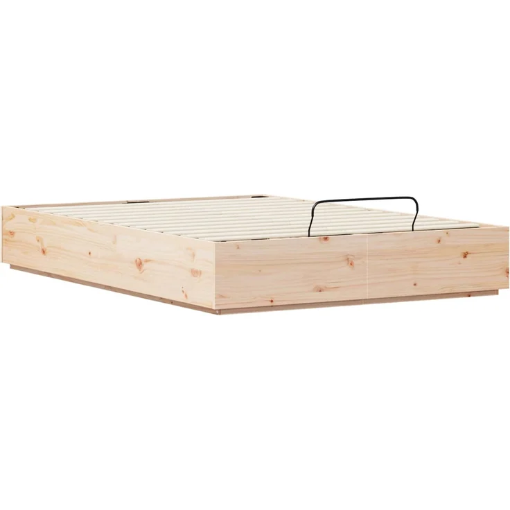vidaXL Ottoman Bettgestell Natur 135x190 cm Massives Kiefernholz 3418741 – Bild 6