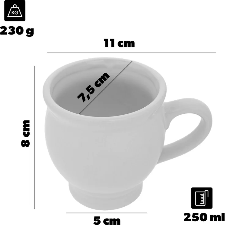 KADAX Steinzeugbecher für Glühwein, 250 ml, Weiß – Bild 2