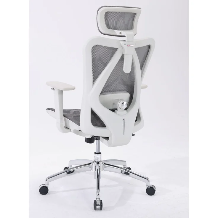 Sihoo Ergonomischer Stuhl M57, 126 x 75 cm, weißer Rahmen + hellgraues Netzgewebe – Bild 7
