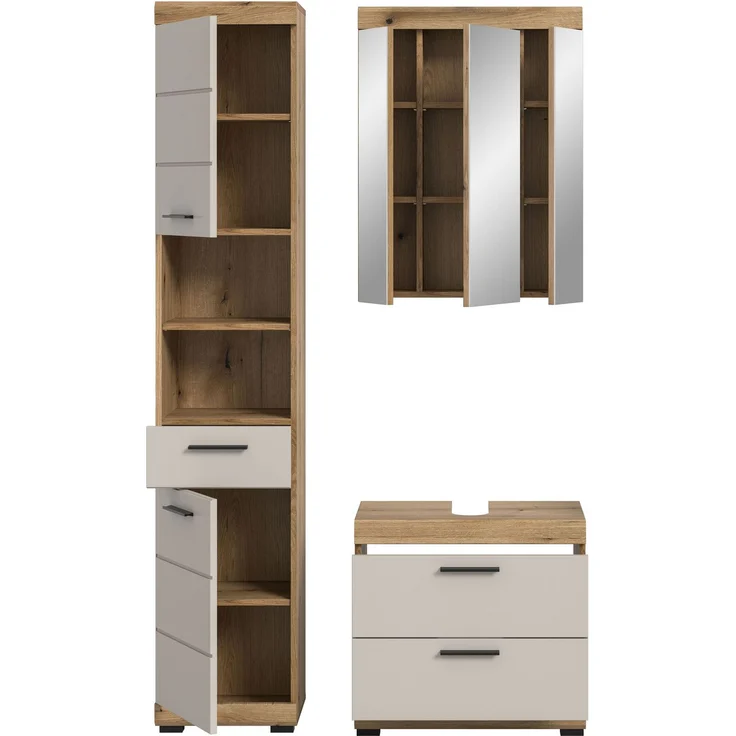 Badkombination B/H/T: 112x191x34 cm in Evoak Oak Nachbildung – Bild 3