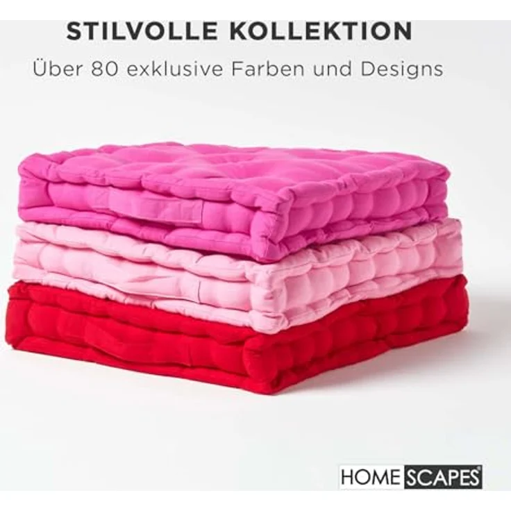 Homescapes Bodenkissen Sitzkissen unifarben pink 50 x 50 cm – Bild 7