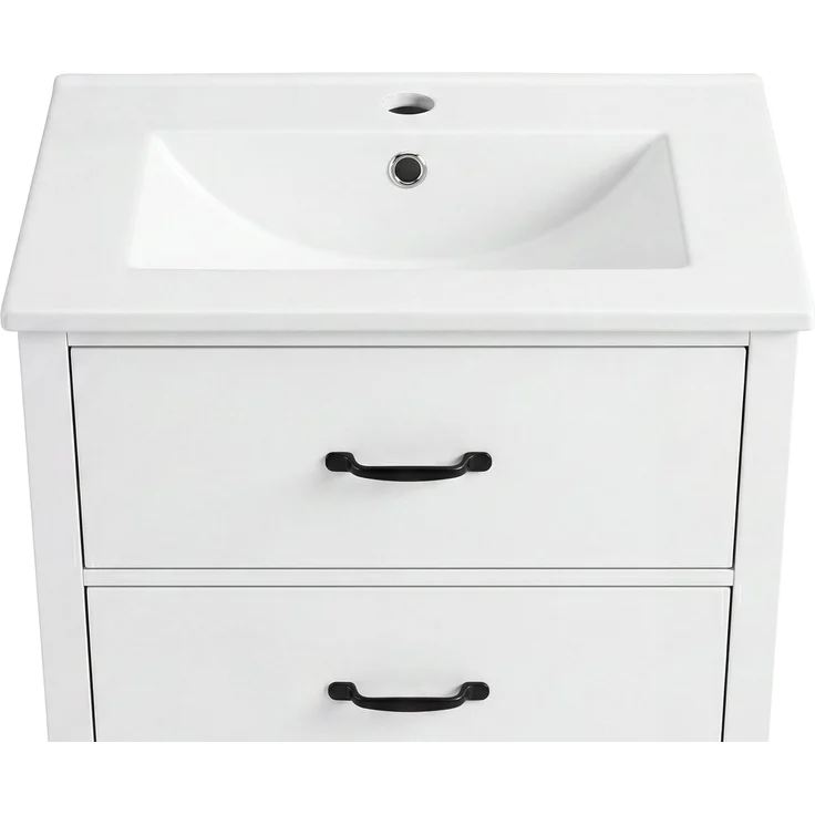 Waschtisch 61 x 47 x 83 cm mit Keramikbecken und 3 Schubladen, Weiß – Bild 9