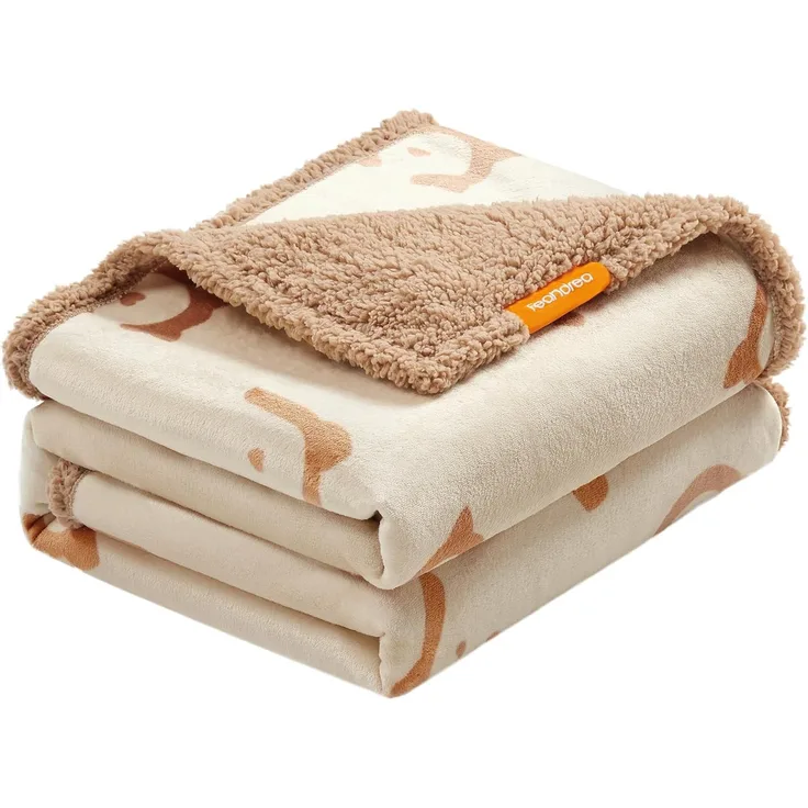 Feandrea Haustierdecke, wasserdicht, Sherpa Fleece, Beige, XXL (203x152 cm)