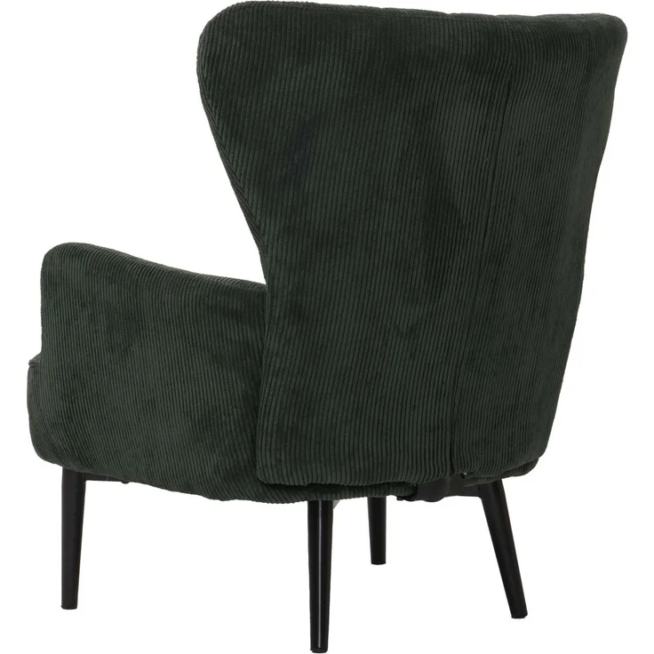 Lounge-Sessel HWC-K37, Cocktail-/Ohrensessel Polsterstuhl Retro Vintage Stoff Cord (290g/m²) Öko-Tex ~ dunkelgrün – Bild 7