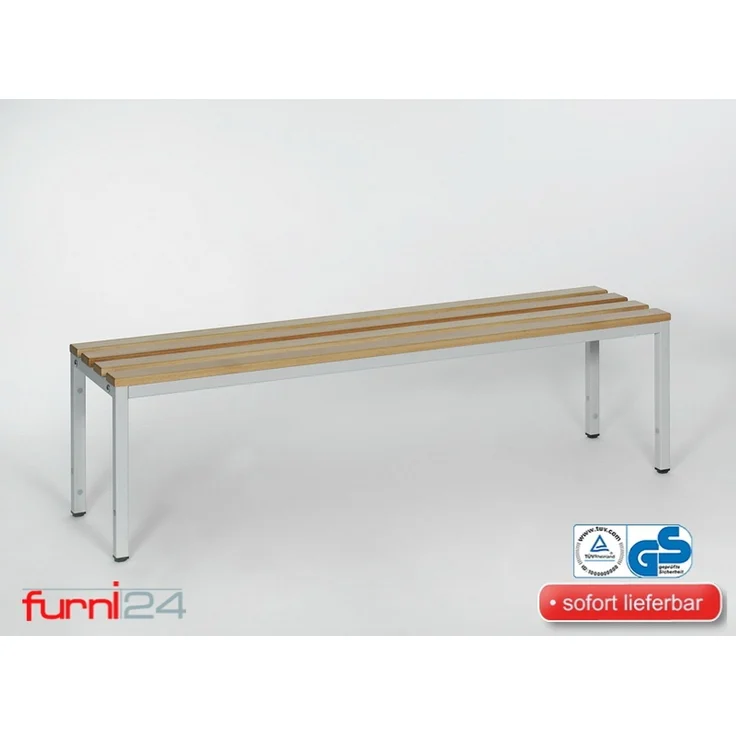 furni24 Sitzbank für Umkleideräume BxHxT: 150 x 42 x 40 cm, Umkleidesitzbank, Umkleidebank, Garderobenbank, Sportbank, Bank mit Echtholz für Fitnessstudio – Bild 1