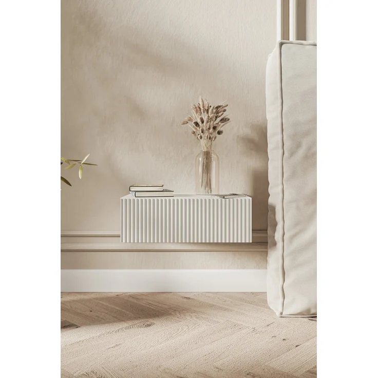 Selsey 'Veldio' Nachtkonsole mit Schublade, weiß, ca. 17 x 50 x 36 cm – Bild 2