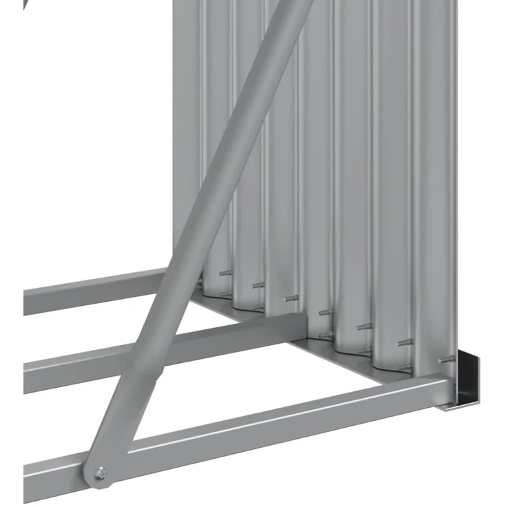 vidaXL Kaminholzunterstand Silbern 300x45x100 cm Verzinkter Stahl 364596 – Bild 3