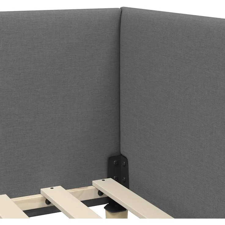 vidaXL Eckbettgestell mit Matratze 2 stk. Dunkelgrau 100 x 200 cm 3393750 – Bild 10