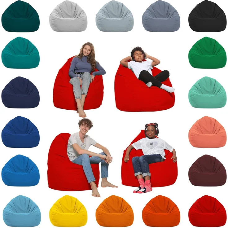 HomeIdeal - Sitzsack XXL Bodenkissen für Erwachsene & Kinder - Geeignet für Gaming oder Entspannen - Indoor wie Outdoor da er Wasserfest ist - mit EPS Perlen, Farbe:Rot, Größe:XXL – Bild 1