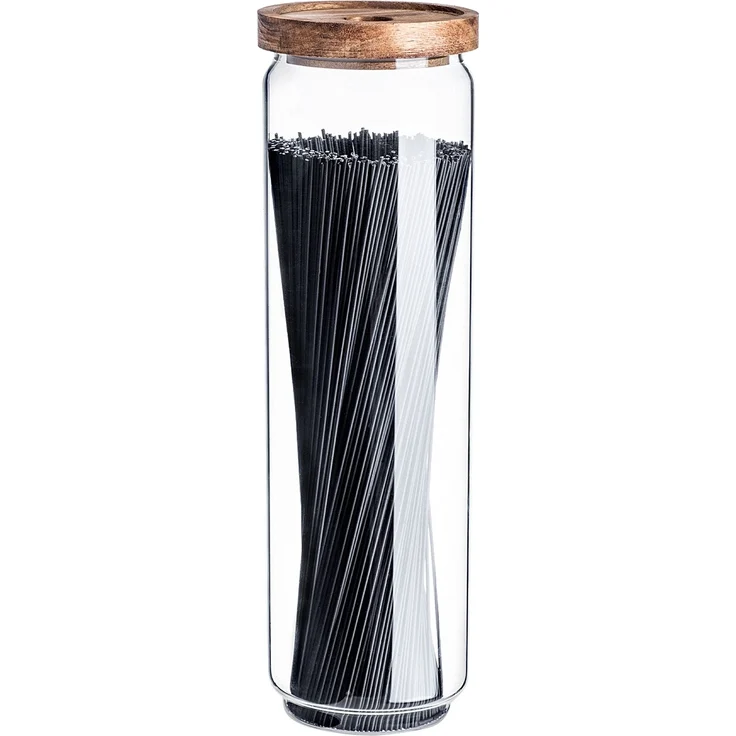 KADAX Vorratsglas 1550ml mit Holzdeckel, Glasbehälter zur Aufbewahrung von Lebensmitteln, Vorratsgläser mit Deckel, Vorratsbehälter aus Glas, Vorratsdosen – Bild 5