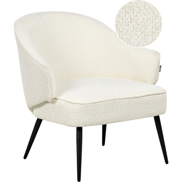 Sessel KAYLA Bouclé Cremeweiß