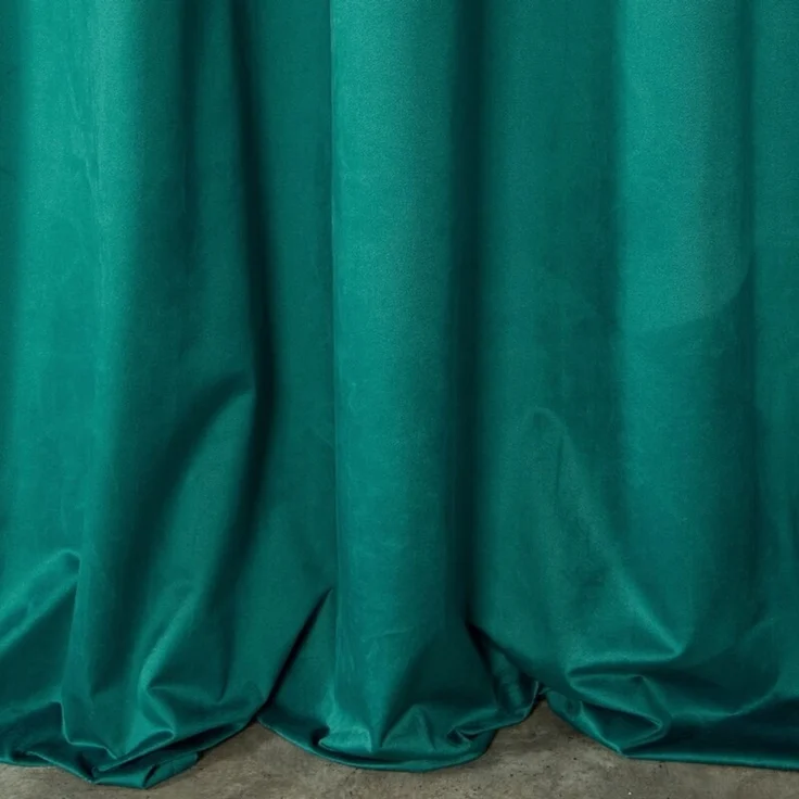 Samtvorhang Velours Vorhänge zum Wohnzimmer Prachtvoll Elegant dunkeltürkis 140x270 cm Kräuselband – Bild 8