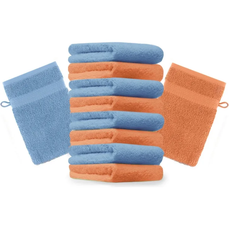 Betz Seiftuch 10 Stück Seiftücher Premium Farbe orange und hellblau, (10-St)