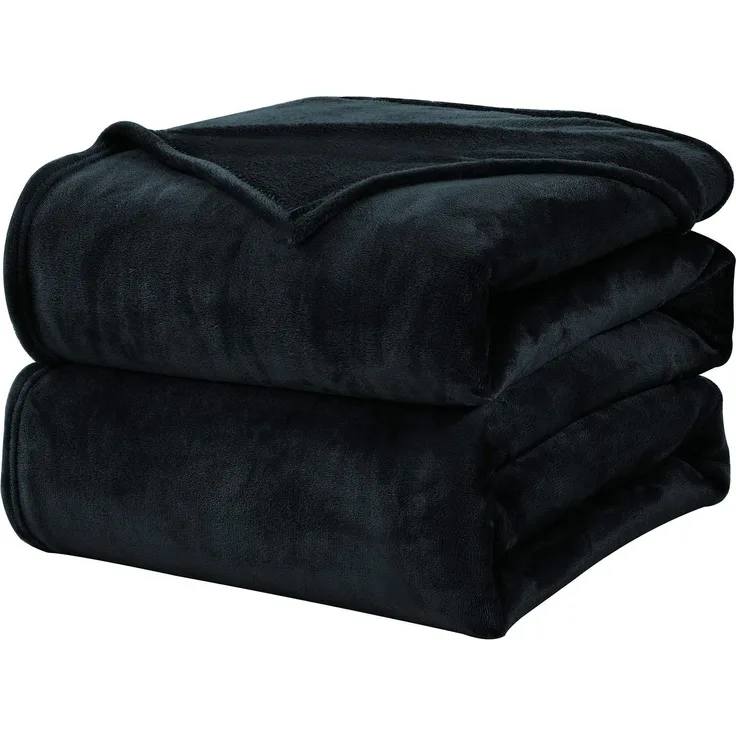 WAVVE Kuscheldecke Flauschig Decke Fleecedecke - Sofadecke 230x270 cm Wohndecke Couchdecke, Schwarz Decke Sofa Leicht, Groß Decke Riesig Sofaüberwurf Weich