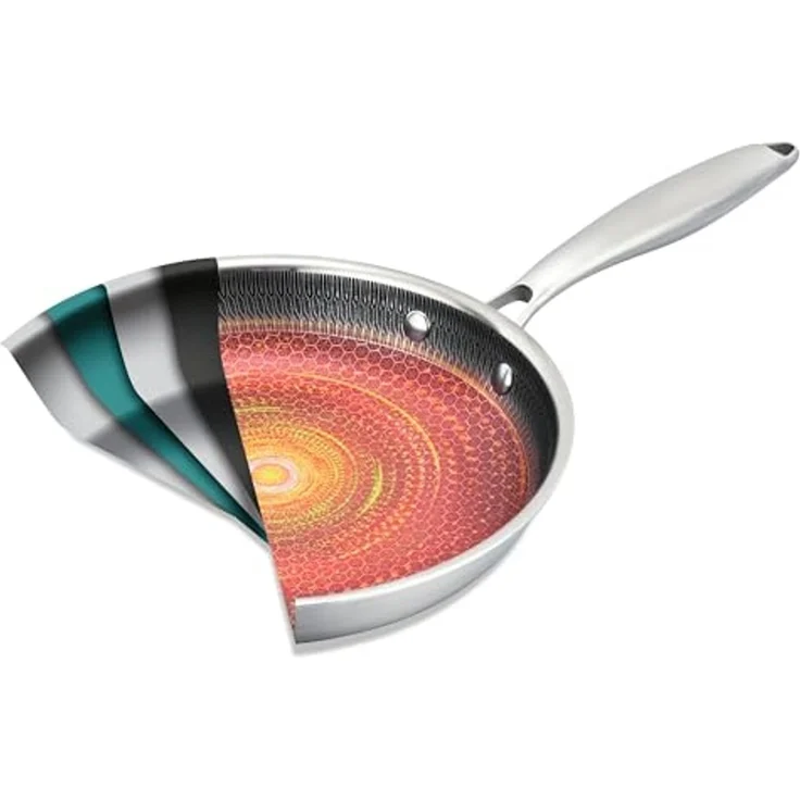 BRATmaxx Edelstahl-Pfanne 20cm silber 3-lagig mit Wabenstruktur – Bild 5
