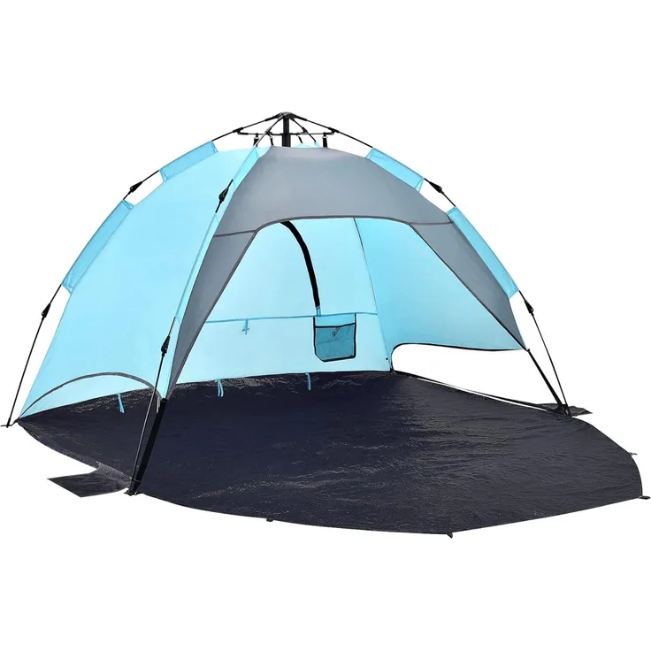 Strandmuschel Mullsjö Pop Up Strandzelt 215x135x140cm Hellblau [pro. tec]