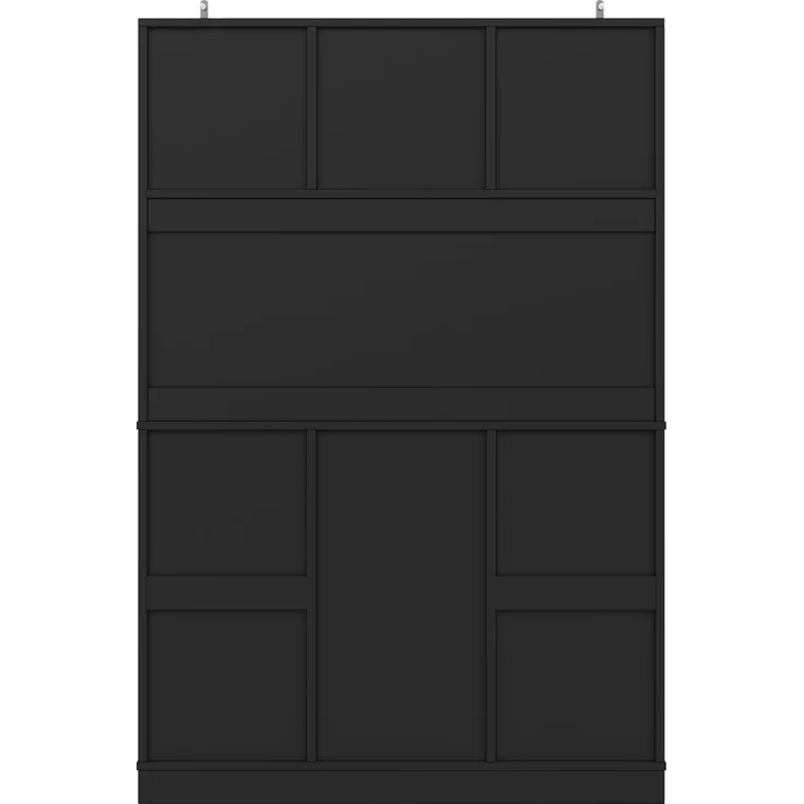 Küchenschrank mit verstellbaren Ablagen & Weinregal, Hochschrank Küchenbuffet mit 4 Türen & 2 Schubladen, Sideboard für Küche & Wohnzimmer, Buffetschrank, Schwarz--Schwarz--120x40x188cm--YOUDENOVA – Bild 10