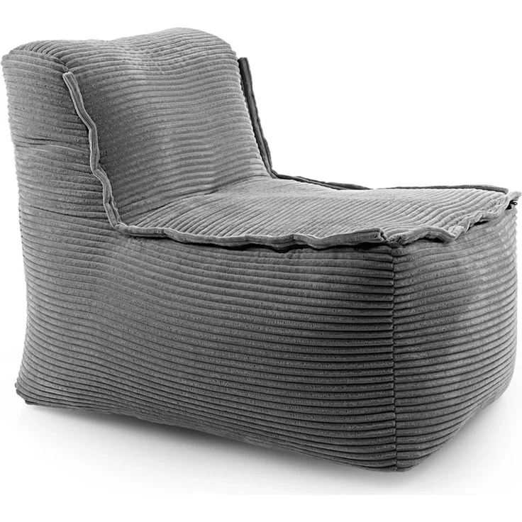 Lumaland Sitzsack-Sofa, Polyester, Mittelteil, Cord - Grau, 70 x 81 x 54 cm – Bild 1