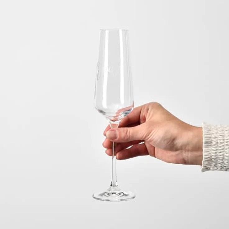 Krosno Champagnergläser Bride and Team Bride 4er Set 180 ml- Prosecco-Sekt- gläser, handgefertigt aus bleifreiem Kristallglas matt weiß verziert - JGA Gläser für Junggesellinnenabschied – Bild 4