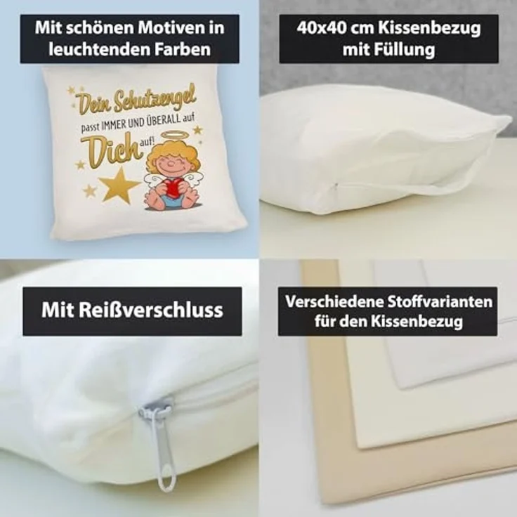 speecheese Dekokissen Schutzengel Kissen mit Spruch – Bild 4